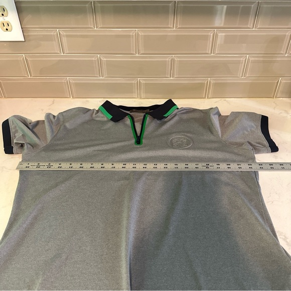 G/FORE Men's Short Sleeve Embossed Quarter Zip Golf Polo Shirt Size Medium Gray - Picture 6 of 10